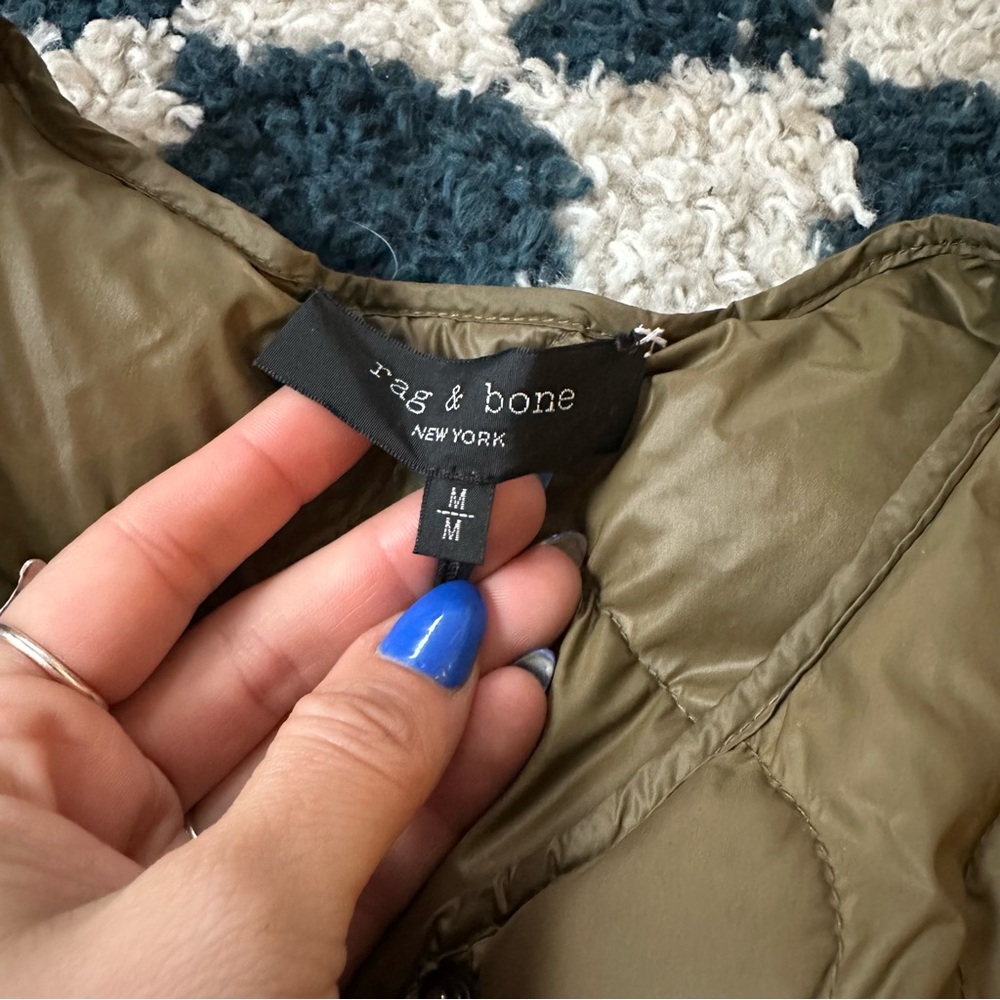 rag & bone Olive Quilted Belted Puffer Jacket - Picture 7 of 10